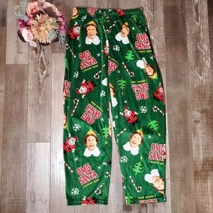 Elf Men's OMG Santa Buddy the Elf Silky Fleece Lounge Pants Pajama Pants NWOT